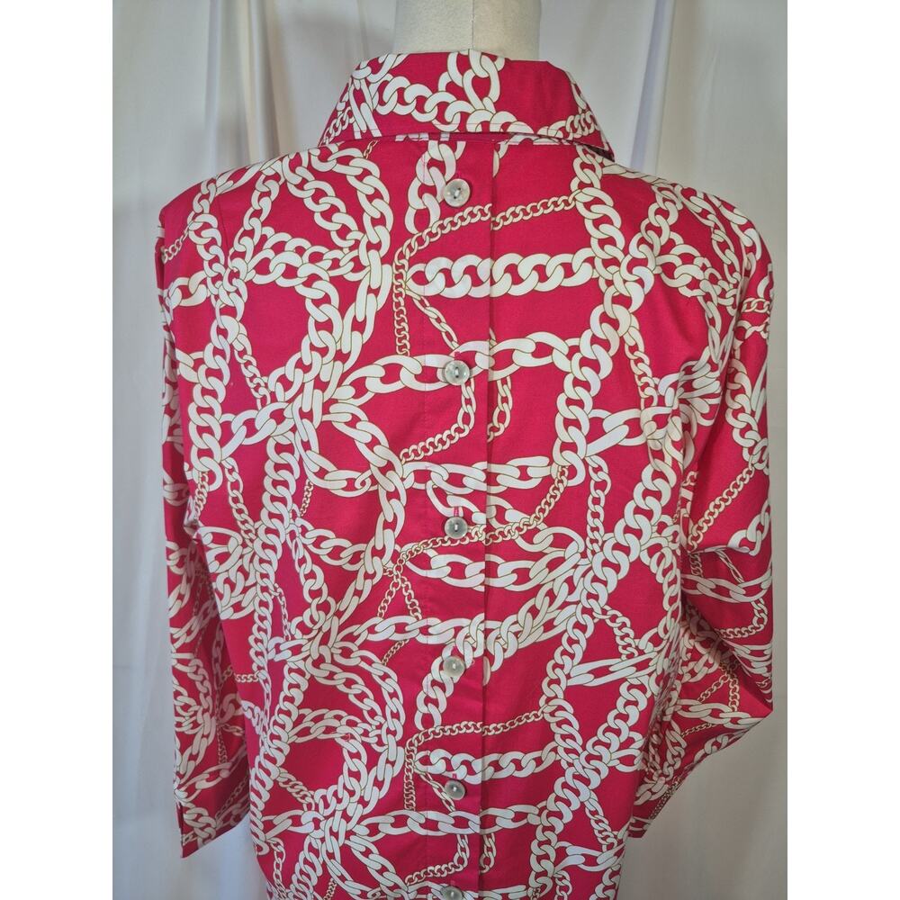 Hinson Wu Adeline Long Sleeve Chain Link Dress Pink White 1 US 0 XS - Picture 9 of 11